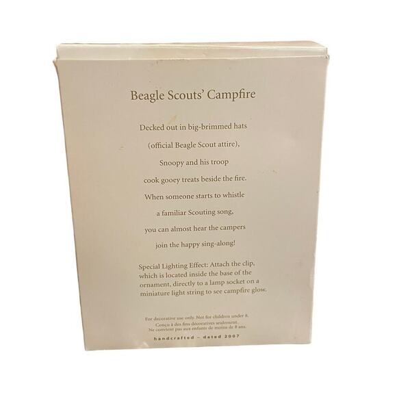NIB 2007 Hallmark Keepsake Beagle Scouts’ Campfire Ornament - Snoopy Peanuts - Picture 3 of 3